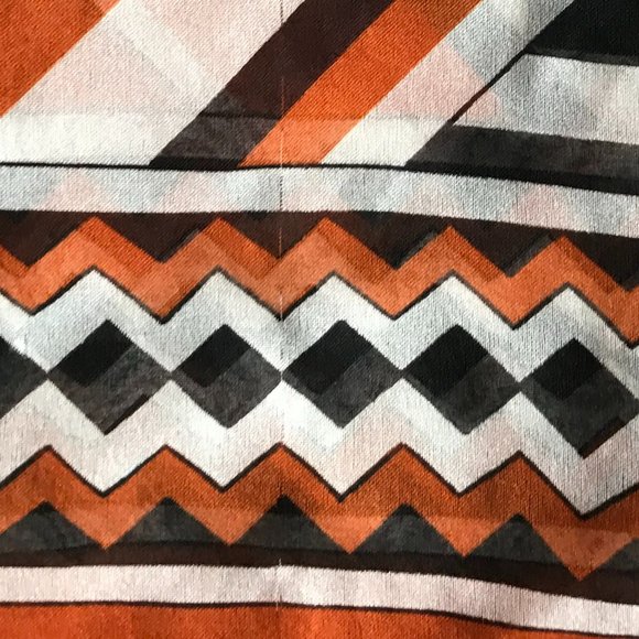 Vintage Burnt Orange Black Sheer Tribal Scarf - Picture 12 of 14